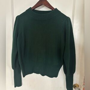 Puff Sleeve Dark Green Sweater